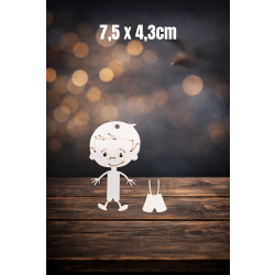 Chłopczyk 7,5cm, zarys, z otworem, sklejka 3mm